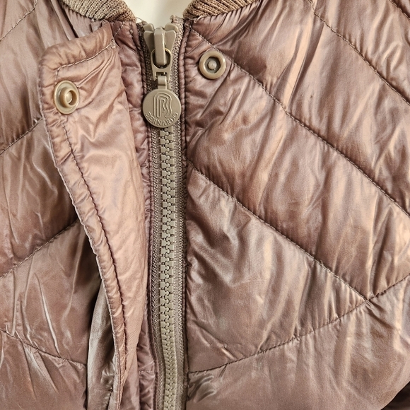 BERNARDO Brown Jacket Size‎ XS Quilted Puffer Pimaloft Zip Button Closure Ribbed - Picture 11 of 11